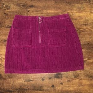 Dark Pink Corduroy Skirt